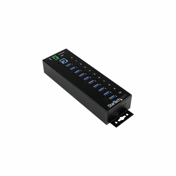 StarTech.com 10-Port USB 3.0 Hub - Metal Industrial USB-A...