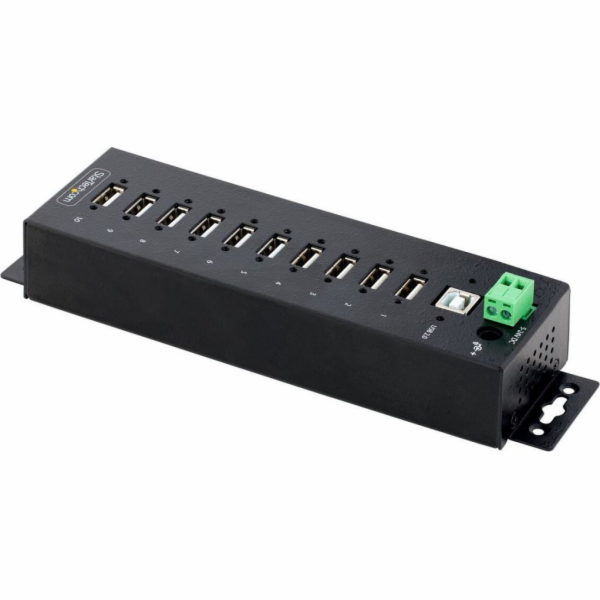 StarTech.com 10-Port Industrial USB 2.0 Hub, Rugged USB H...