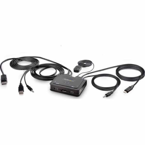 StarTech.com 2-Port Hybrid USB-C DisplayPort Cable KVM Sw...