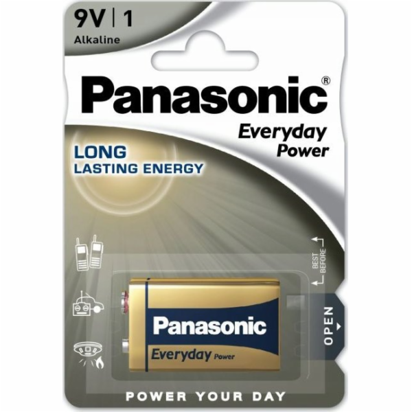 Baterie 6F22 (9V) alkalická PANASONIC Everyday Power 1ks ...