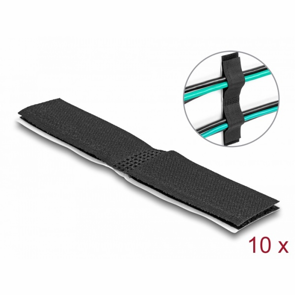 Delock Držák kabelů na suchý zip, samolepící, D 110 mm x ...