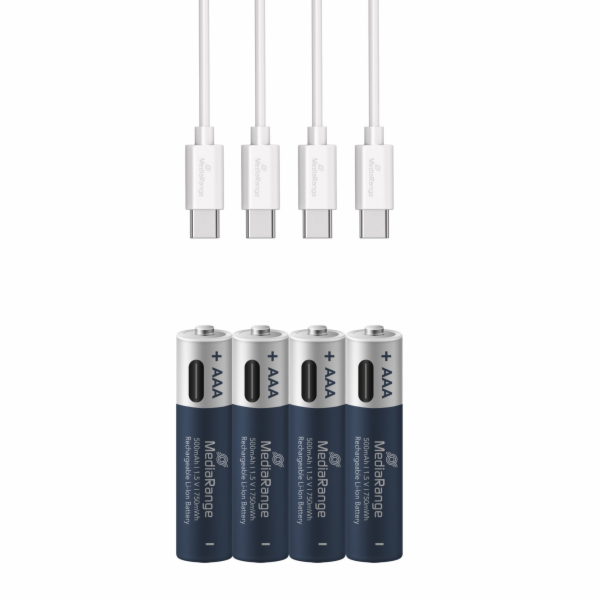 MEDIARANGE Batérie nabíjateľné AAA, USB-C, 4ks