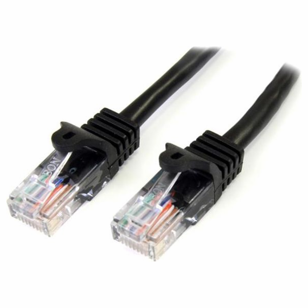 StarTech.com 3m Black Cat5e / Cat 5 Snagless Patch Cable ...