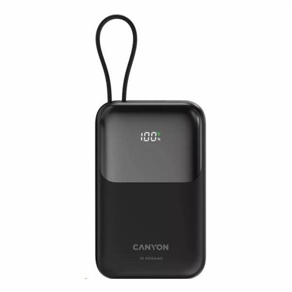 CANYON Power Bank PB-101, 10000mAh PD22.5W built-in cable...