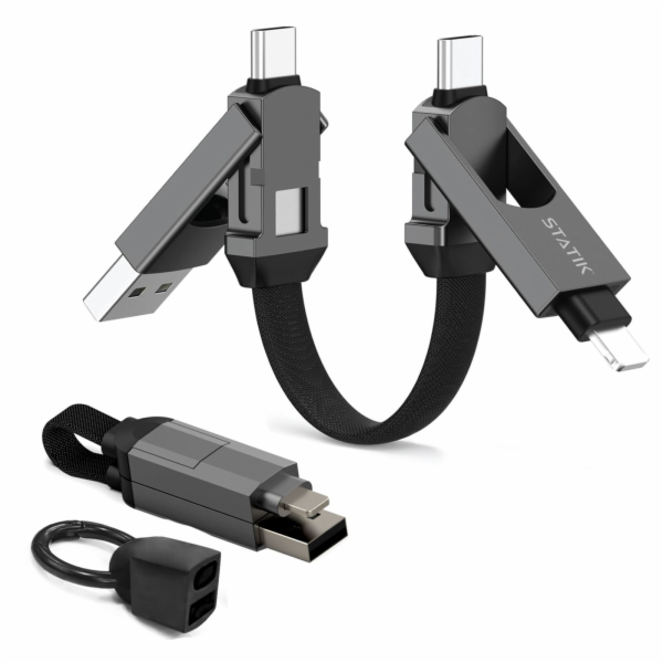 STATIK HexCharge Universal 4-in-1 Fast Charging Cable Black