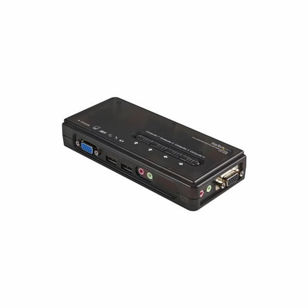 StarTech.com 4 Port Black USB KVM Switch Kit with Cables ...
