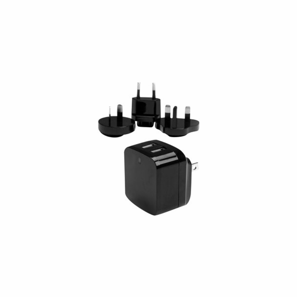StarTech.com Travel USB Wall Charger - 2 Port - Black - U...