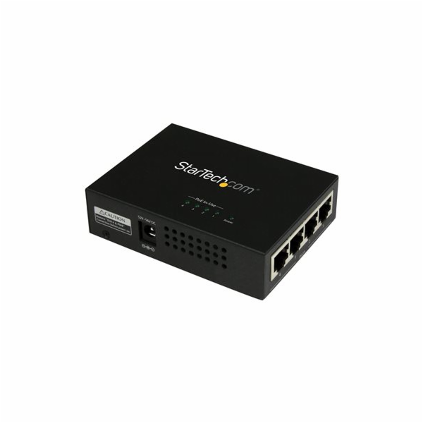 StarTech.com 4 Port Gigabit Midspan - PoE+ Injector - 802...