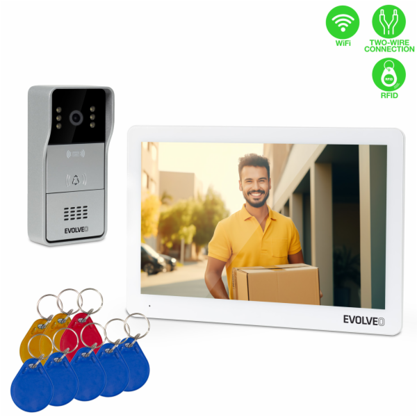 EVOLVEO DoorPhone 10-2W - 2 drátový videotelefon s aplika...