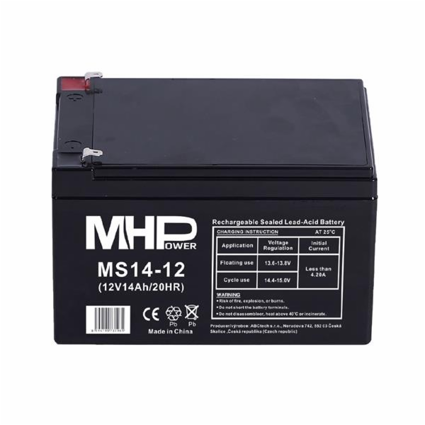Baterie MHPower MS14-12 VRLA AGM 12V/14Ah, Faston F2