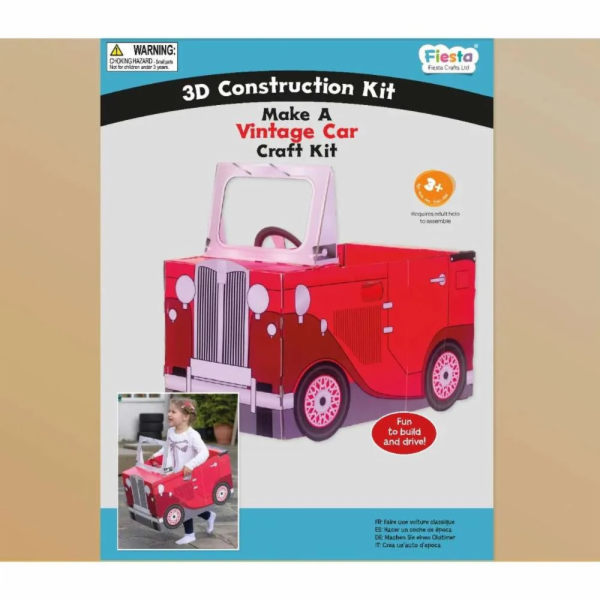 Fiesta Crafts 3D skládačka Vintage auto červené