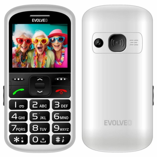 EVOLVEO EasyPhone XS, mobilní telefon pro seniory, bílá