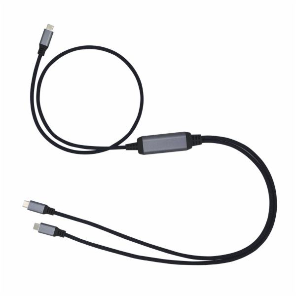 Kabel C-TECH USB Type-C PD 100W power splitter, 0,7m + 2x...