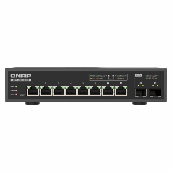 QNAP switch QSW-L3208-2C6T (6x 10GbE port, 2x 10G SFP+/NB...