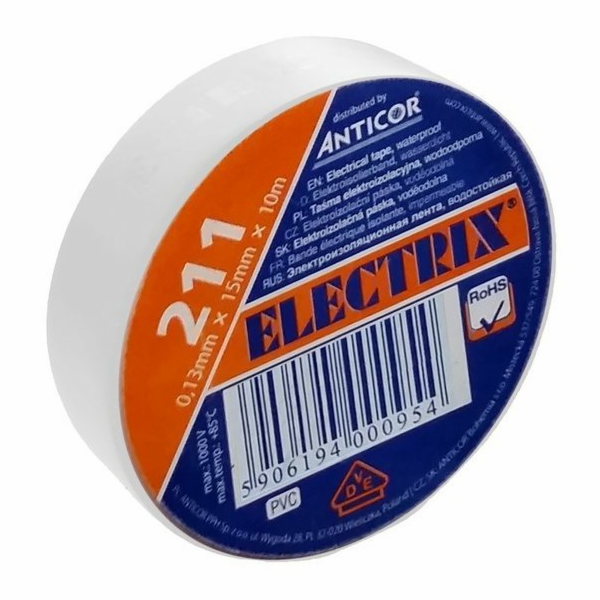 Izolační páska PVC 19/20 ANTICOR bílá 211