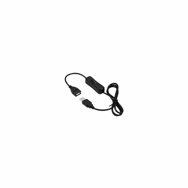 PREMIUMCORD Prodlužovací kabel USB 2.0 s vypínačem, 1m, č...