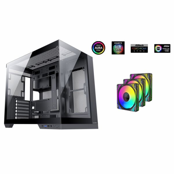 1stCOOL skříň DREAMER, Mid Tower, AU, USB 3.0, USB-C, 3x ...