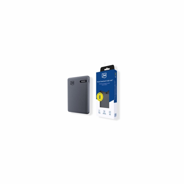 3mk Pocket Powerbank 5,000mAh 12W USB 1C Grey pro Universal