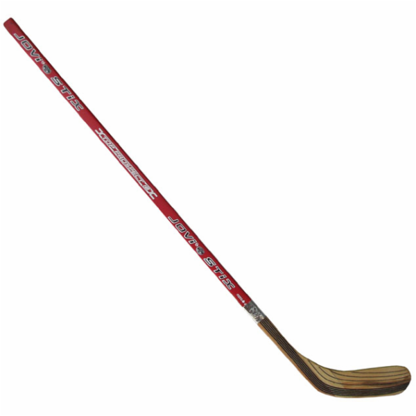 Hokejka Jovi Stix 145cm dřev.lamin. levá - červená