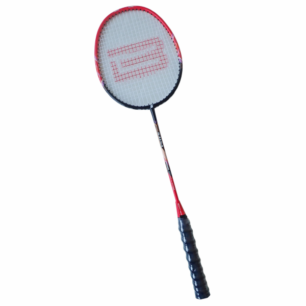 Badmintonová pálka s ALU rámem a pouzdrem červenočerná G315A