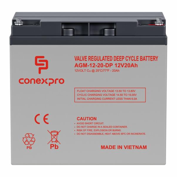 Baterie Conexpro AGM-12-20-DP AGM 12V/20Ah, M5, Deep cycl...