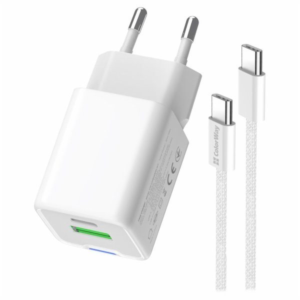 COLORWAY 1x USB-C/ 1x USB-A/ síťová nabíječka/ GaN/ PD/ P...