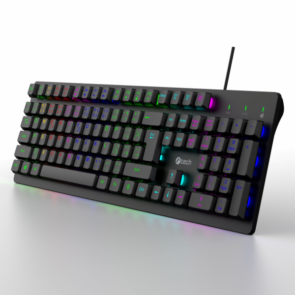 C-TECH Klávesnice Riven, Drátová USB, černá