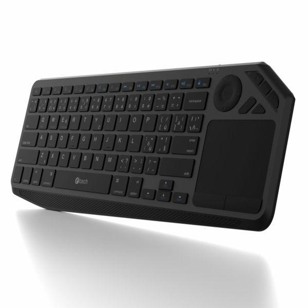 C-TECH Klávesnice WLTK-02, Bezdrátová, Touchpad, černá