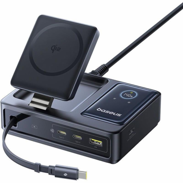 Bezdrátová nabíječka Baseus Nomos Qi2 140W USB, 2xUSB-C, ...