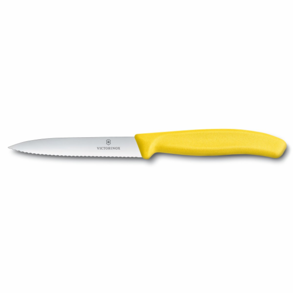 Victorinox Nůž na zeleninu s vlnkovaným ostří žlutý, 10 cm