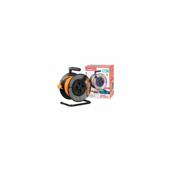 Strend Pro DG-FB04 buben 25m plast 4xzas. 3x1,5mm oranžov...
