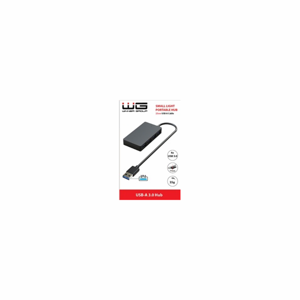 WG - HUB USB-A na 4x USB-A, USB 3.0, 5Gbps, černá