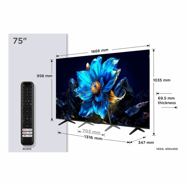 TCL P79K 75P79K televizor 190,5 cm (75") 4K Ultra HD Smar...