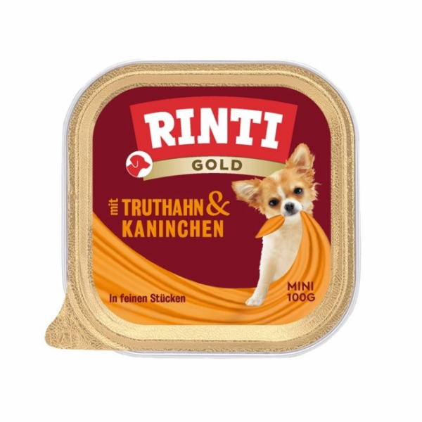 RINTI Gold Mini Turkey with rabbit - vlhké krmivo pro psy...