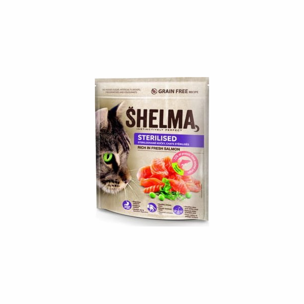 SHELMA Sterilised Rich in salmon - suché krmivo pro kočky...