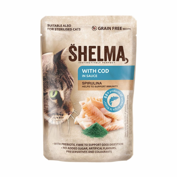SHELMA Rich in salmon, cod, beef and chicken - mokré krmi...
