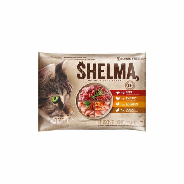 SHELMA Rich in chicken, turkey, beef and duck - mokré krm...