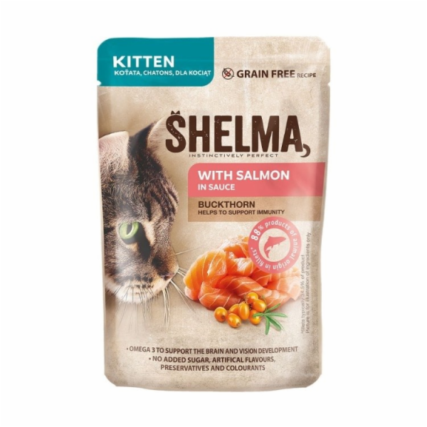 SHELMA Kitten with salmon in sauce - mokré krmivo pro koč...