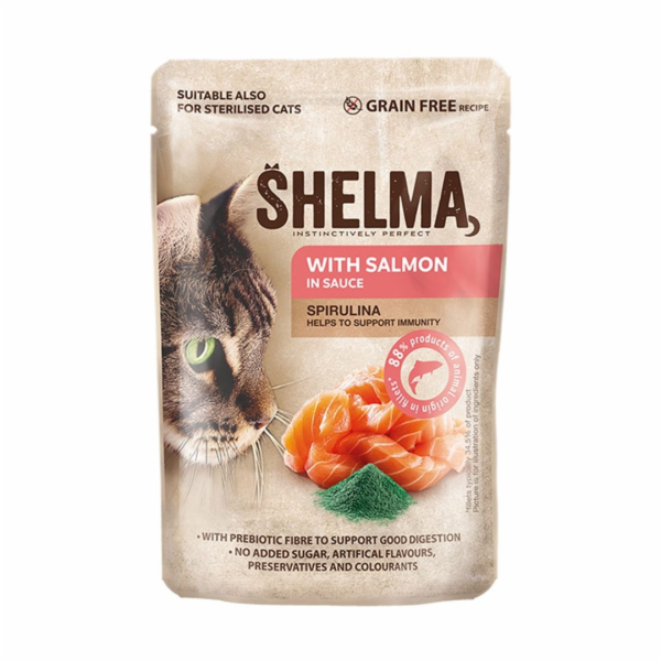 SHELMA with salmon in sauce - mokré krmivo pro kočky - 85g