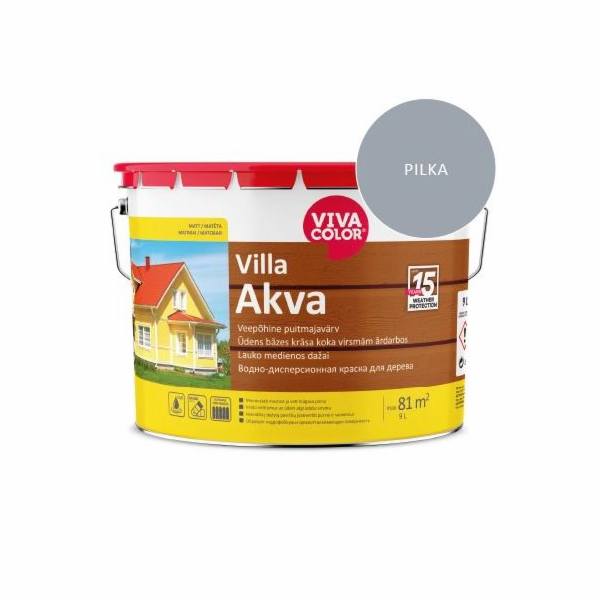 Fasádní barva Villa Akva 7040 9l, světle šedá