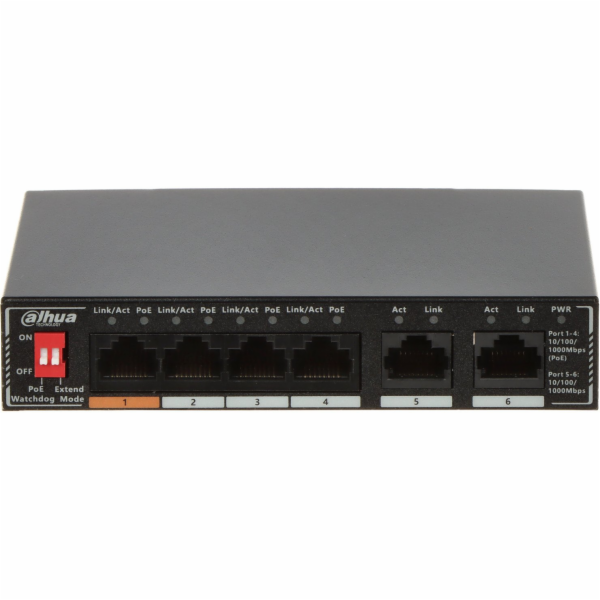 Switch Dahua Technology SWITCH POE SG1006P 4-PORTOVÁ DAHUA