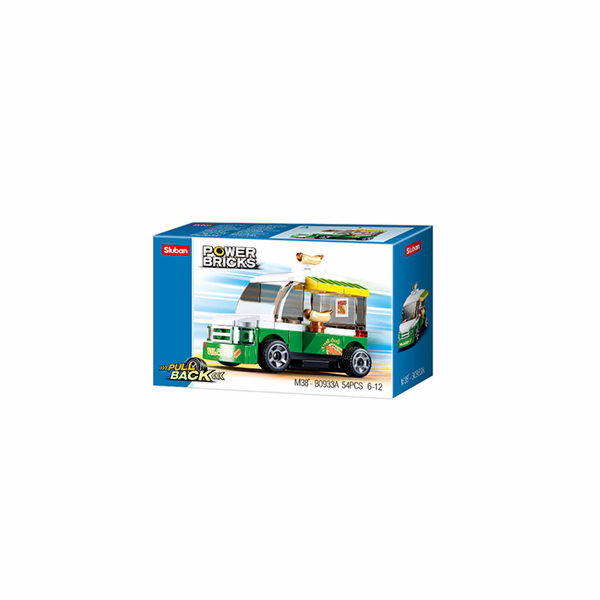 Sluban Power Bricks M38-B0933A Natahovací Hotdog vůz