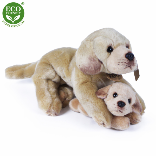 Rappa Plyšový labrador s miminkem ležící 25 cm ECO-FRIENDLY