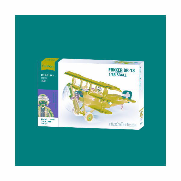 Sluban Model Bricks M38-B1292 Trojplošník Fokker DR-1 1.35