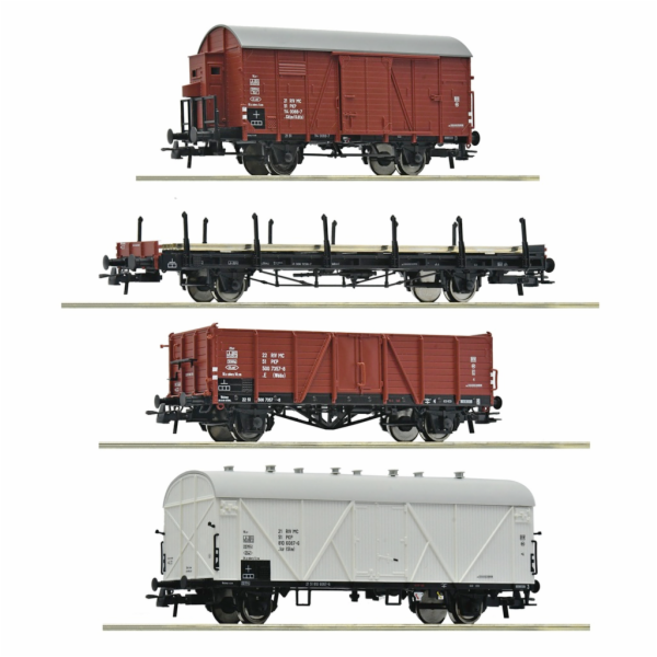 Roco Sada 4 ks nákladních vagónů PKP - 6600101