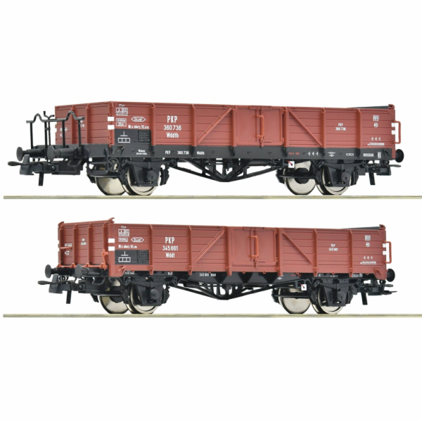 Roco Sada 2 ks otevřených nákladních vagónů PKP - 6600150