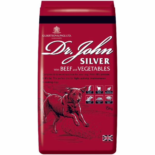 DR JOHN Silver Beef - suché krmivo pro psy - 15kg