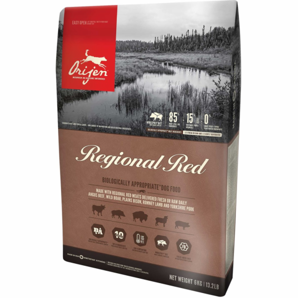 Orijen Regional Red 6 kg Dospělý jedinec Hovězí, Jehněcí,...