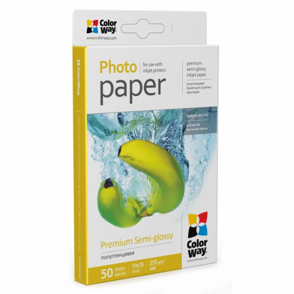 COLORWAY fotopapír/ premium semi-glossy 255g/m2, 10x15/ 5...