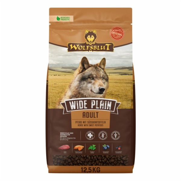 WOLFSBLUT Wide Plain Horse - suché krmivo pro psy - 12,5kg